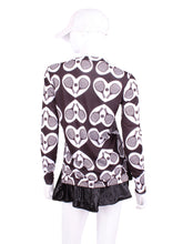 Load image into Gallery viewer, Cute Black Pickleball Hearts in a Diamond Shape.  It’s called the Long Sleeve Very Vee Tee - because as you can see - the Vee is - well you know - VERY VEE!
