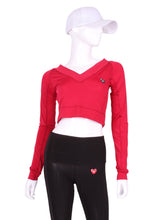 Load image into Gallery viewer, This vee neckline tops arm protection from the sun. Designed very short to allow for access to the back pocket on my court to cocktails tennis dresses. Soft and silky fabric.
