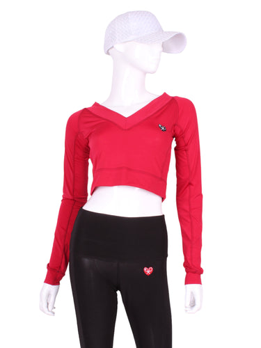 This vee neckline tops arm protection from the sun. Designed very short to allow for access to the back pocket on my court to cocktails tennis dresses. Soft and silky fabric.