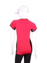 Load image into Gallery viewer, Pinky Red Vee Tee SL With Black Mesh
