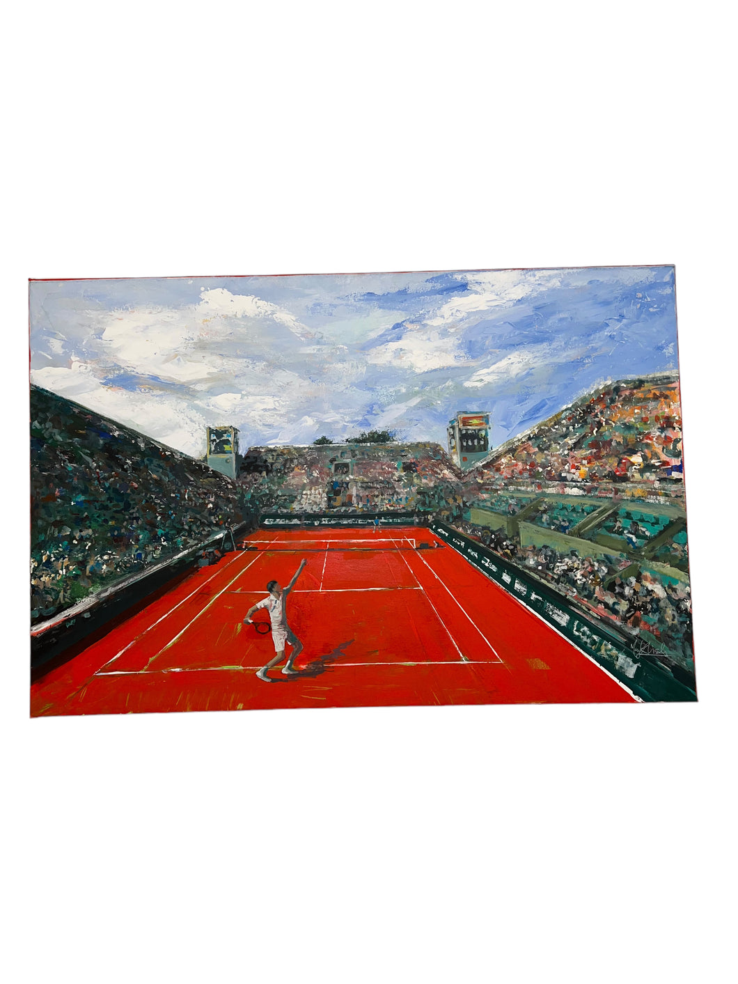 Red Tennis Court Match Wall Art