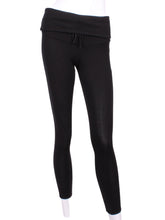 Load image into Gallery viewer, Roll Down Leg Lengthening Leggings Black With Back Pocket
