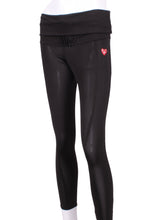 Load image into Gallery viewer, Roll Down Leg Lengthening Leggings Black With Back Pocket
