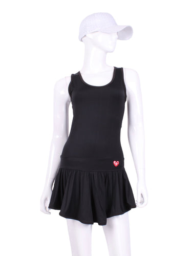 The Sandra Mee Dress offers a playful, fun, and very flirty look. Our dress is fitted, and flares out at the skirt with cute cut out ''O'' in the back. It is perfect for tennis, running and golf (with our Leg Lengthening Leggings), and of course, a trip to your after-court party with your friends. It was designed for confident women like you!