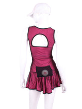 Load image into Gallery viewer, The Sandra Mee Dress offers a playful, fun, and very flirty look. Our dress is fitted, and flares out at the skirt with cute cut out &#39;&#39;O&#39;&#39; in the back. It is perfect for tennis, running and golf (with our Leg Lengthening Leggings), and of course, a trip to your after-court party with your friends. It was designed for confident women like you!
