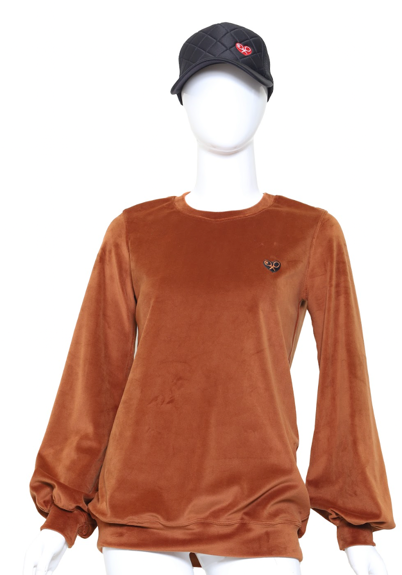 Long Sleeve Warm Up Top - Mocha Velvet
