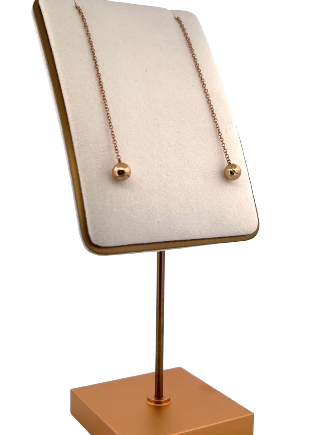 Tennis Ball + Chain Drop Earrings Solid Gold Jewelry