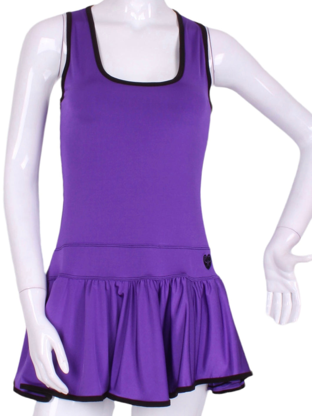 The Sandra Dee Dress offers a playful, fun, and very flirty look.  The skirt is cut like a donut and the back is racer-shaped for a sporty yet very feminine look.  This style is a very flattering deep scoop neckline.  The fabric is so so soft - and is best worn with a cross-backed bra such as our U Bra.