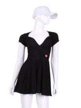 Load image into Gallery viewer, The Adeline Dress offers a playful, fun, and very flirty look. Offers a sweetheart neckline, empire waist and flowing A-line skirt. It is perfect for tennis, running and golf (with our Leg Lengthening Leggings), and of course, a trip to your after-court party with your friends.
