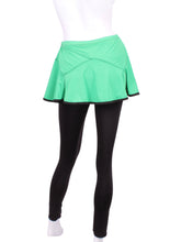 Load image into Gallery viewer, This is our limited edition Triangle Green Skirt with Black Leggings.  This piece has a silky soft and quick-drying and binding to match.  We make these in very small quantities - by design.  Unique.  Luxurious.  Comfortable.  Cool.  Fun.
