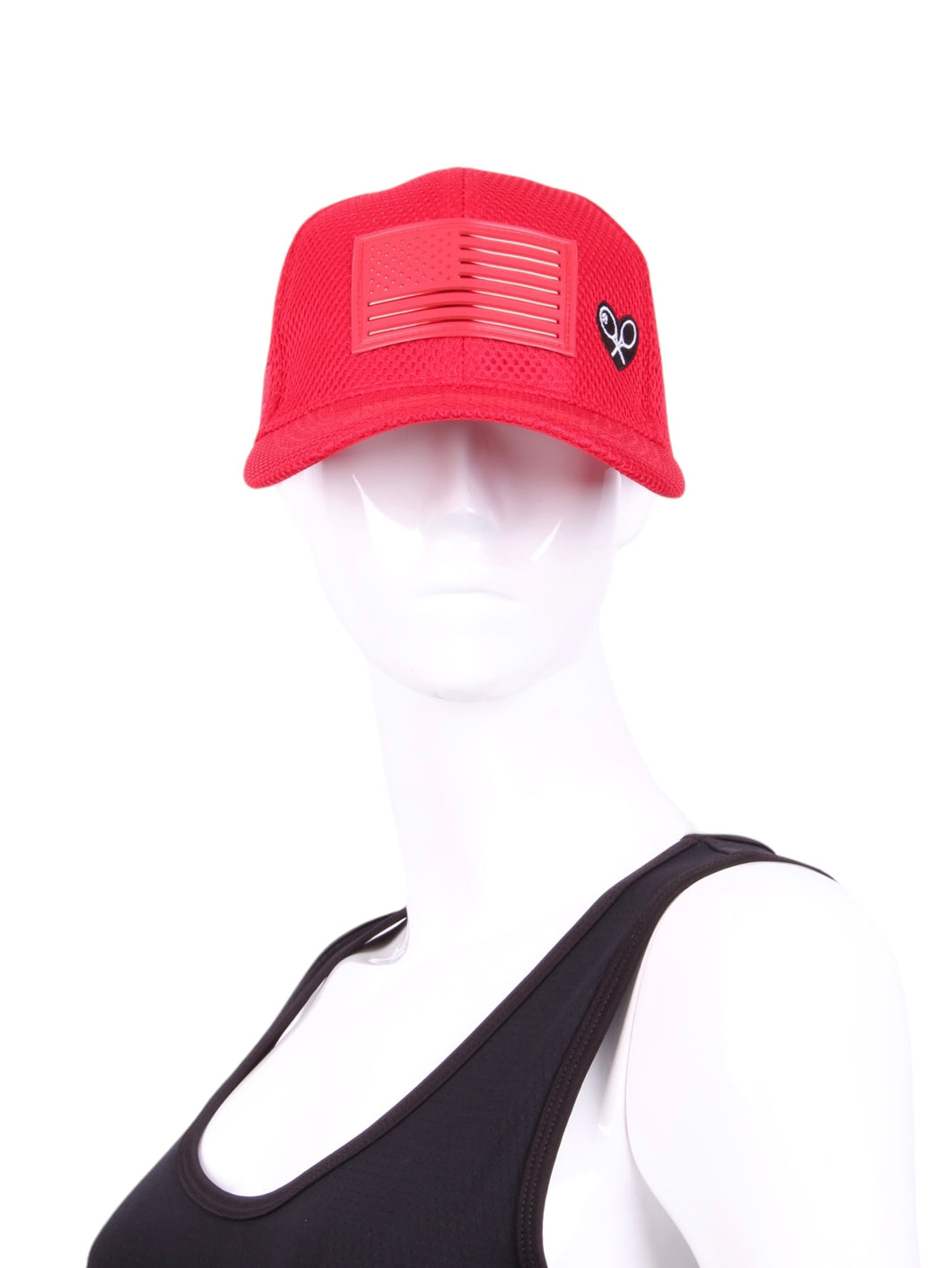 The Red USA Tennis Hat is a sporty accessory designed for tennis enthusiasts and fans of the sport. It is typically made from lightweight and breathable materials to ensure comfort during physical activities. The hat features a classic cap design with a curved brim that helps shield the wearer's face from the sun's rays.