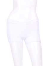 Load image into Gallery viewer, These sexy white low rise shorts are going to want to be seen!   Very light and airy.  The perfect underwear to have for the court-to-cocktails tennis dresses.  Reach up higher for that serve - and show off your LOVE shorties!
