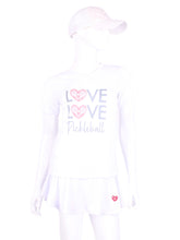 Load image into Gallery viewer, Super thin and soft V-Neck T-shirt with Love Love Tennis Print on both front and back.

