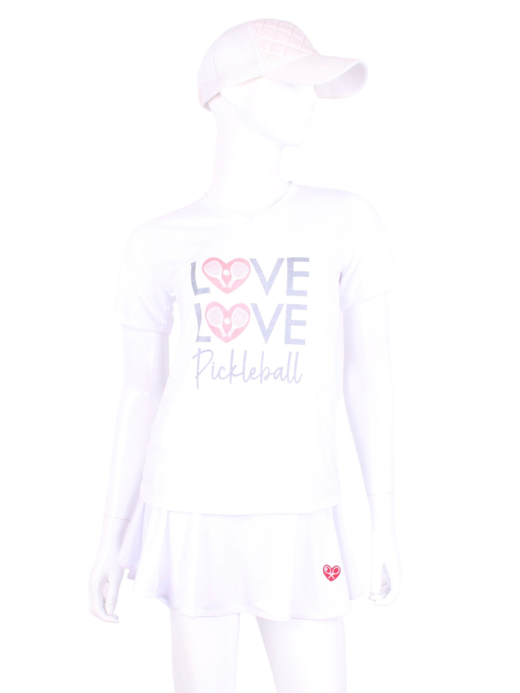 Super thin and soft V-Neck T-shirt with Love Love Tennis Print on both front and back.