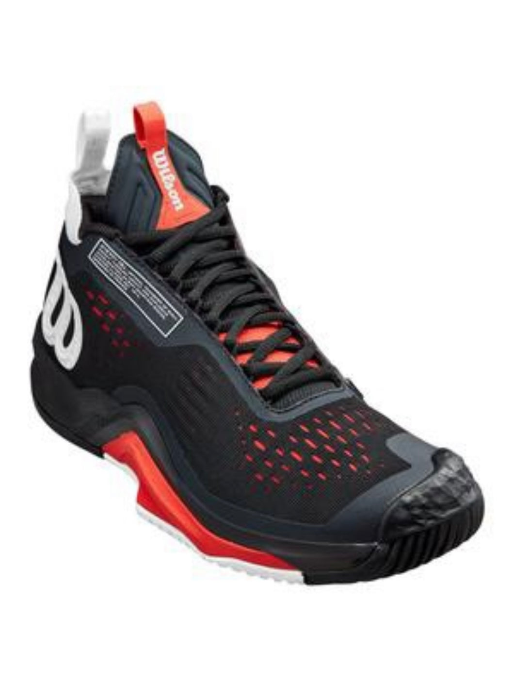 The Wilson Men`s Rush Pro Tour Mid Tennis Shoe shares a lot of the same features as the Rush Pro 4.0, but the mid cut offers extra stability.