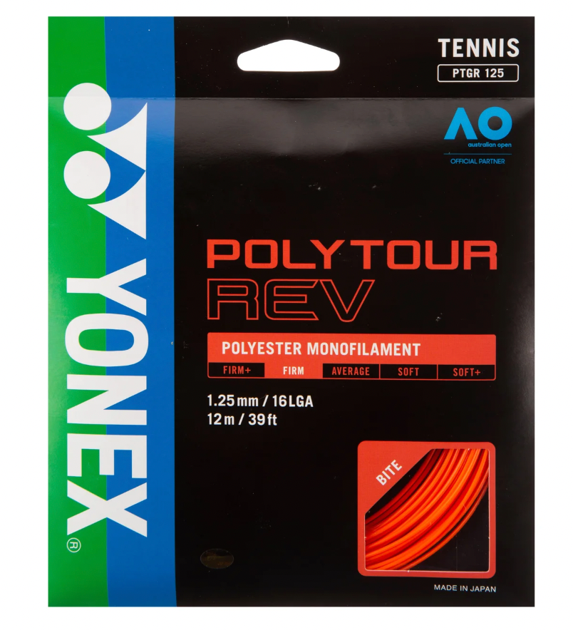 Yonex Polytour Rev Tennis String Pink or Orange