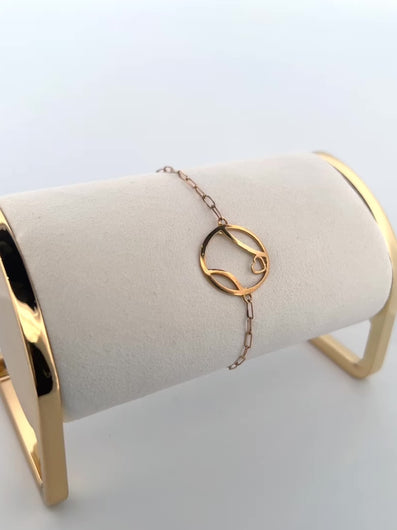 A gorgeous Tennis Ball + Heart Solid 14k Gold  Bracelet.  Light enough to play in!  Strong enough to last forever!   
