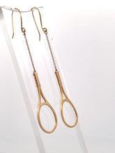Load and play video in Gallery viewer, 1.5” Tennis Racket Solid Gold Earrings
