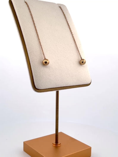 Our Tennis Ball + Chain Drop Solid Gold Drop Earrings are feminine, luxurious and gorgeous! Hand cast, polished and set in Downtown Los Angeles, California by experienced jewelers.  Exclusive design from Adeline of Love Love Tennis