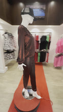 Load and play video in Gallery viewer, Long Sleeve Warm Up Top Shimmer Red
