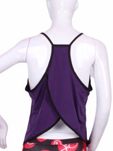 Load image into Gallery viewer, A cool and flowy Baggy Tank tennis top for ultimate comfort.  A deep scoop neckline front and strappy high back with two-needle cover stitch at each seam.   Smooth black binding finishes the edges.
