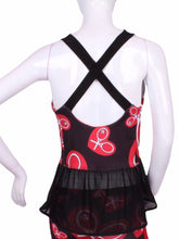 Load image into Gallery viewer, An elegant tennis ruffle top - silky soft - light - and quick-drying breathable fabric.   Scoop neckline front and crossed back with two-needle cover stitch at each seam.   Smooth binding finishes the edges with class.  The most comfortable and feminine tennis top.  These pieces run small for a more petite woman - under 5’8” - for the medium max 34 D
