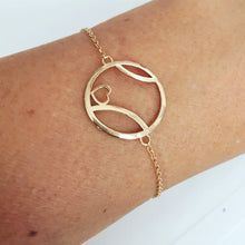 Load image into Gallery viewer, Ball + Heart Gold Bracelet - I LOVE MY DOUBLES PARTNER!!!
