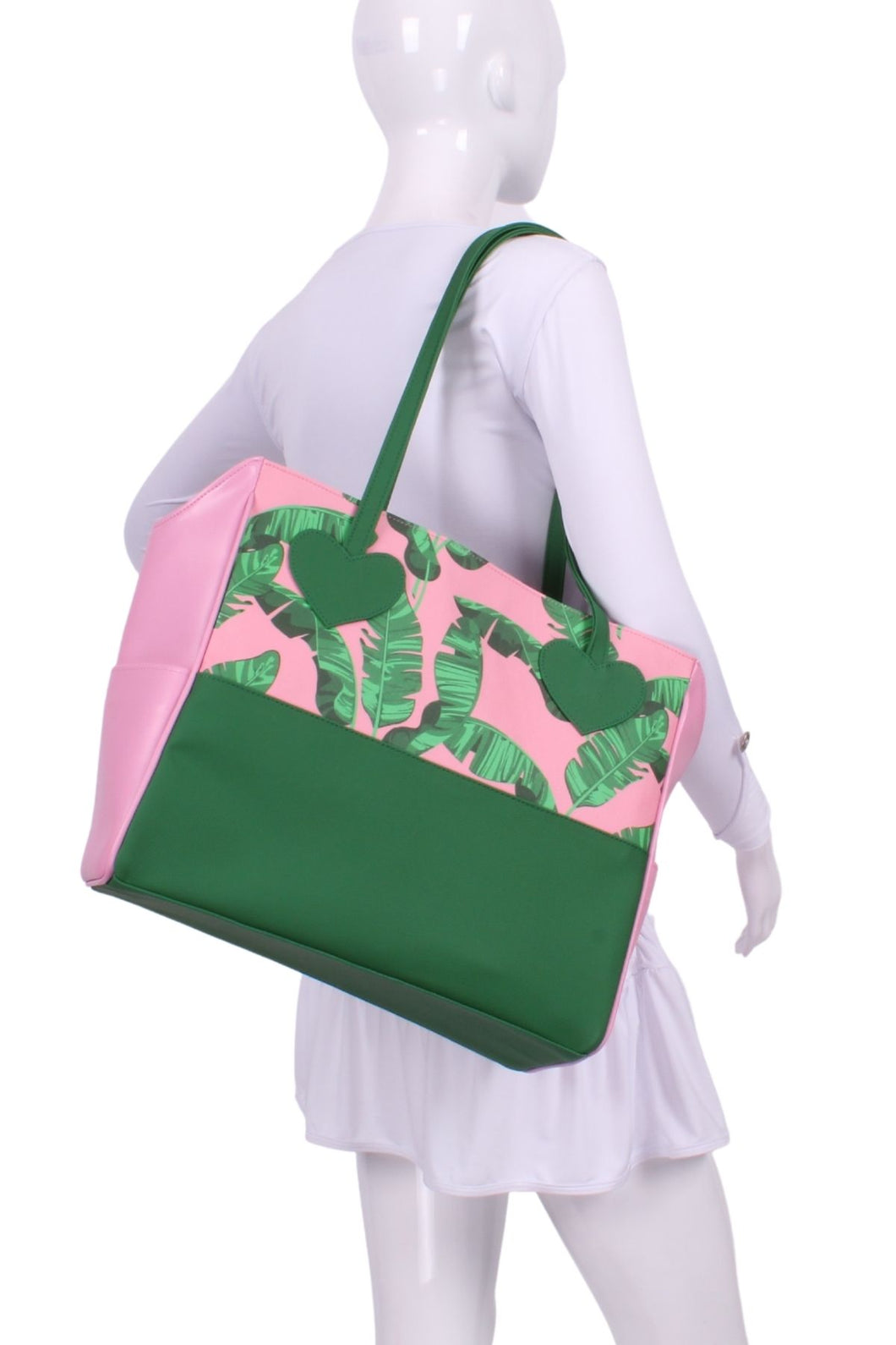 Banana Leaf on Pink + Pink Green Mini LOVE Tote - I LOVE MY DOUBLES PARTNER!!!