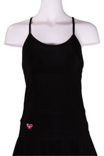 Load image into Gallery viewer, Black Mesh Tiny Tank - I LOVE MY DOUBLES PARTNER!!!
