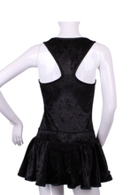 Load image into Gallery viewer, Meet my playful, fun, and very flirty tennis dress The Sandra Dee. I designed it just for you. A tennis player designing for tennis players!  Fits your desire to have a cute outfit, comfortable and sexy, and where you can keep your tennis balls off of your skin!  My exclusive back dry ball pocket looks like a cute tennis net - and more importantly, keeps the yellow fuzz off the thigh!
