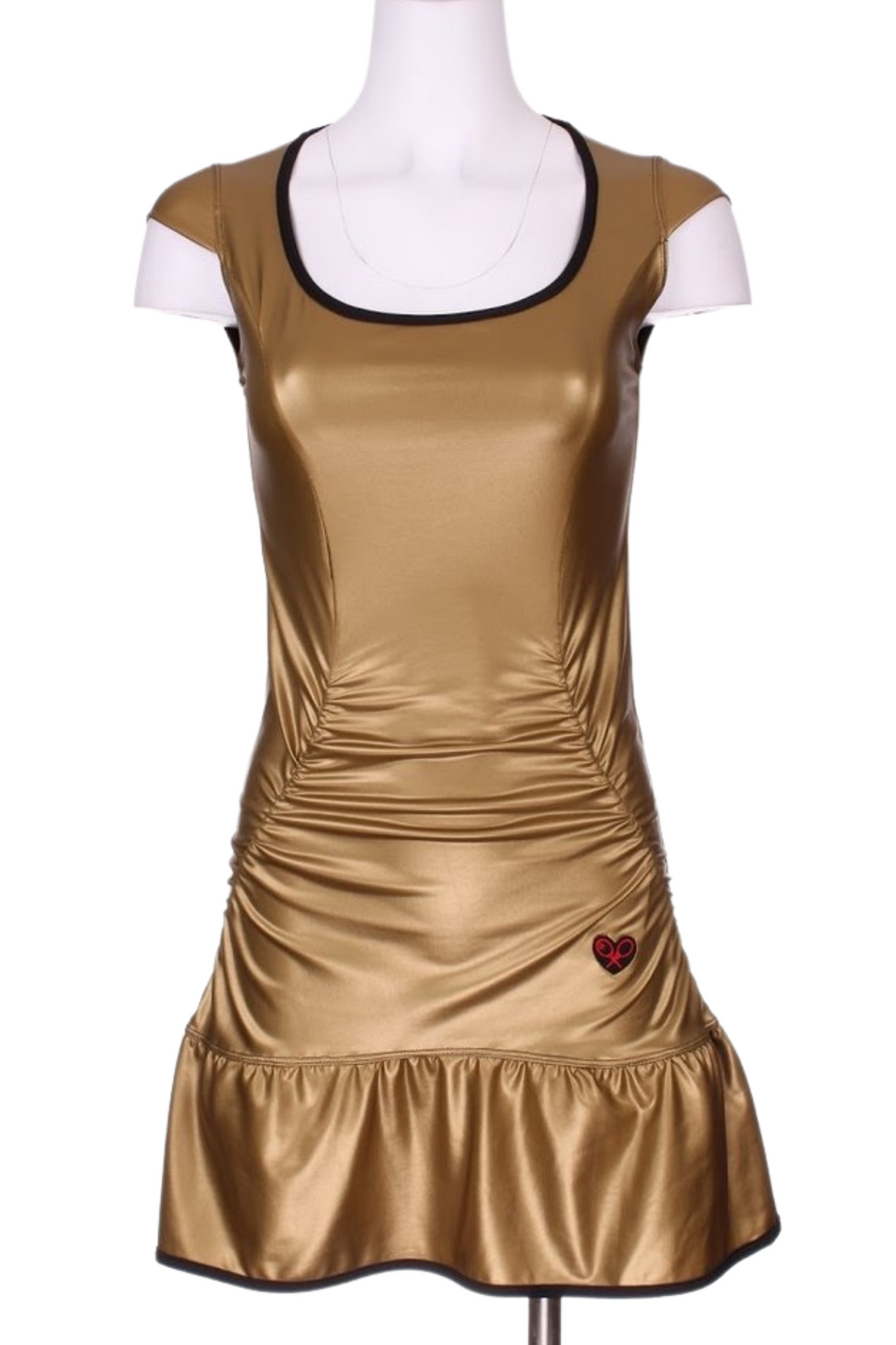 Gold Pleather Monroe Tennis Dress - I LOVE MY DOUBLES PARTNER!!!
