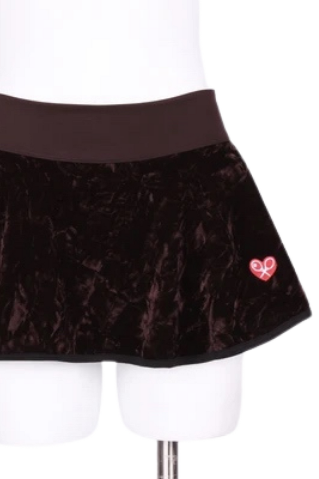 Crushed Brown Velvet LOVE “O” Tennis Skirt - I LOVE MY DOUBLES PARTNER!!!