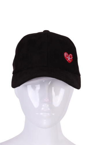 Faux Suede Washable Black Hat - I LOVE MY DOUBLES PARTNER!!!