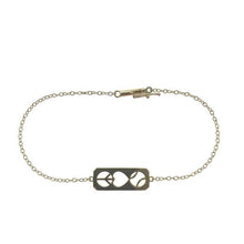 Load image into Gallery viewer, Gold Peace Love Tennis Bracelet - I LOVE MY DOUBLES PARTNER!!!
