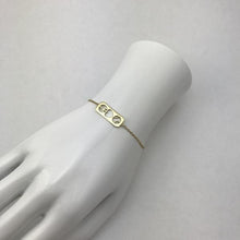 Load image into Gallery viewer, Gold Peace Love Tennis Bracelet - I LOVE MY DOUBLES PARTNER!!!
