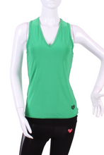 Load image into Gallery viewer, Green Vee Tank - I LOVE MY DOUBLES PARTNER!!!
