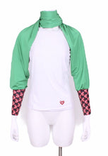 Load image into Gallery viewer, Green + Crushed Black Velvet Scarf Vest (Reversible) - I LOVE MY DOUBLES PARTNER!!!
