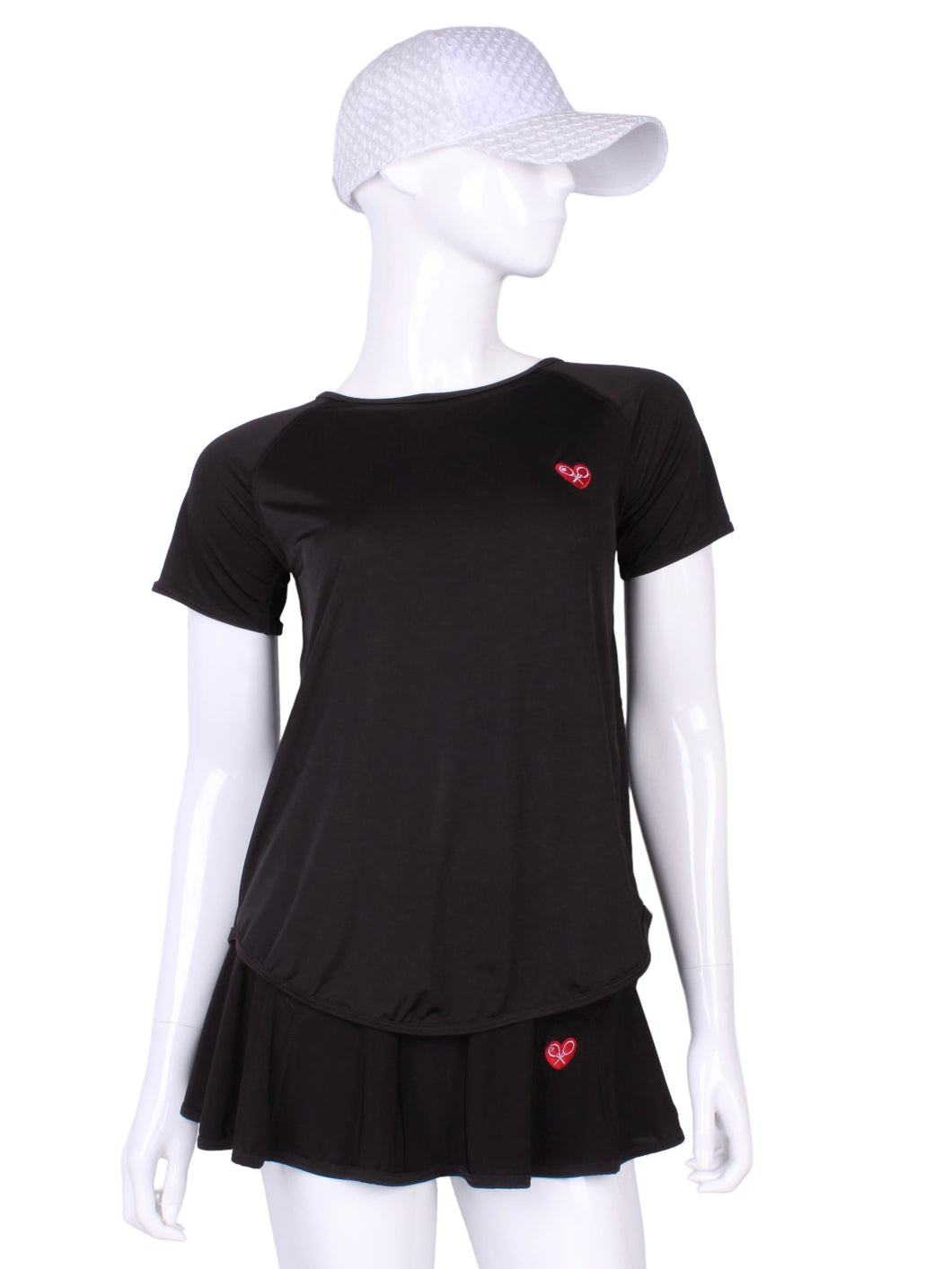 Tie Back Tee Short Sleeve Black - I LOVE MY DOUBLES PARTNER!!!