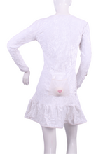 Load image into Gallery viewer, Long Sleeve Monroe Crushed White Velvet Tennis Dress - I LOVE MY DOUBLES PARTNER!!!
