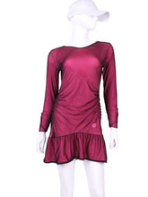 Load image into Gallery viewer, The Monroe Dress offers a little more coverage around the chest and the arms, but delicately shows your feminine curves. Our dress is fitted, and flares out at the skirt. It is perfect for tennis, running and golf, and of course, a trip to your after-court party with your friends. It was designed for confident women like you! 
