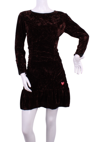 Monroe Crushed Brown Velvet Long Sleeve Tennis Dress - I LOVE MY DOUBLES PARTNER!!!