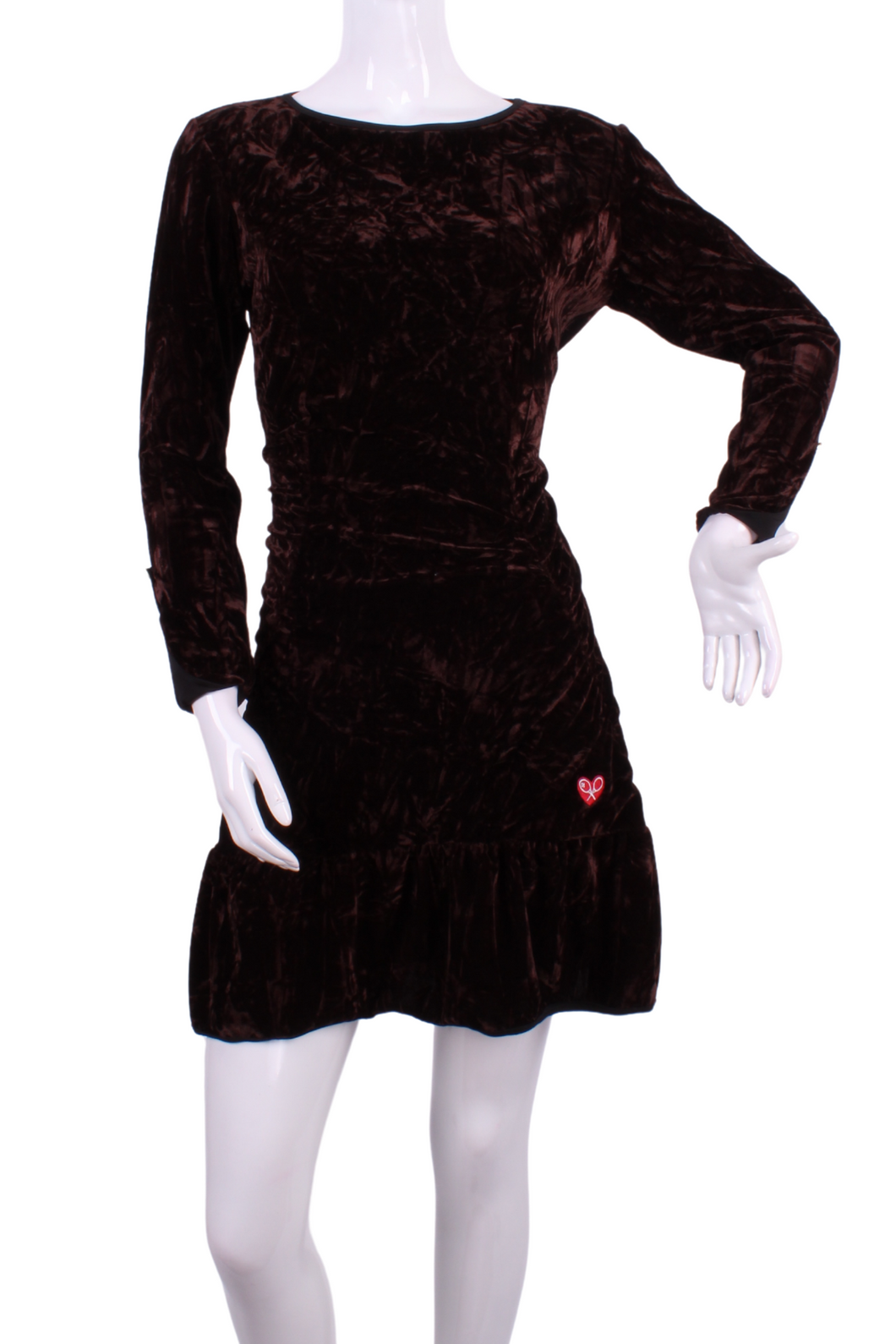 Monroe Crushed Brown Velvet Long Sleeve Tennis Dress - I LOVE MY DOUBLES PARTNER!!!
