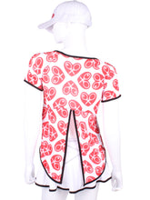Load image into Gallery viewer, Tie Back Tee Short Sleeve North/South/East/West Heart - I LOVE MY DOUBLES PARTNER!!!
