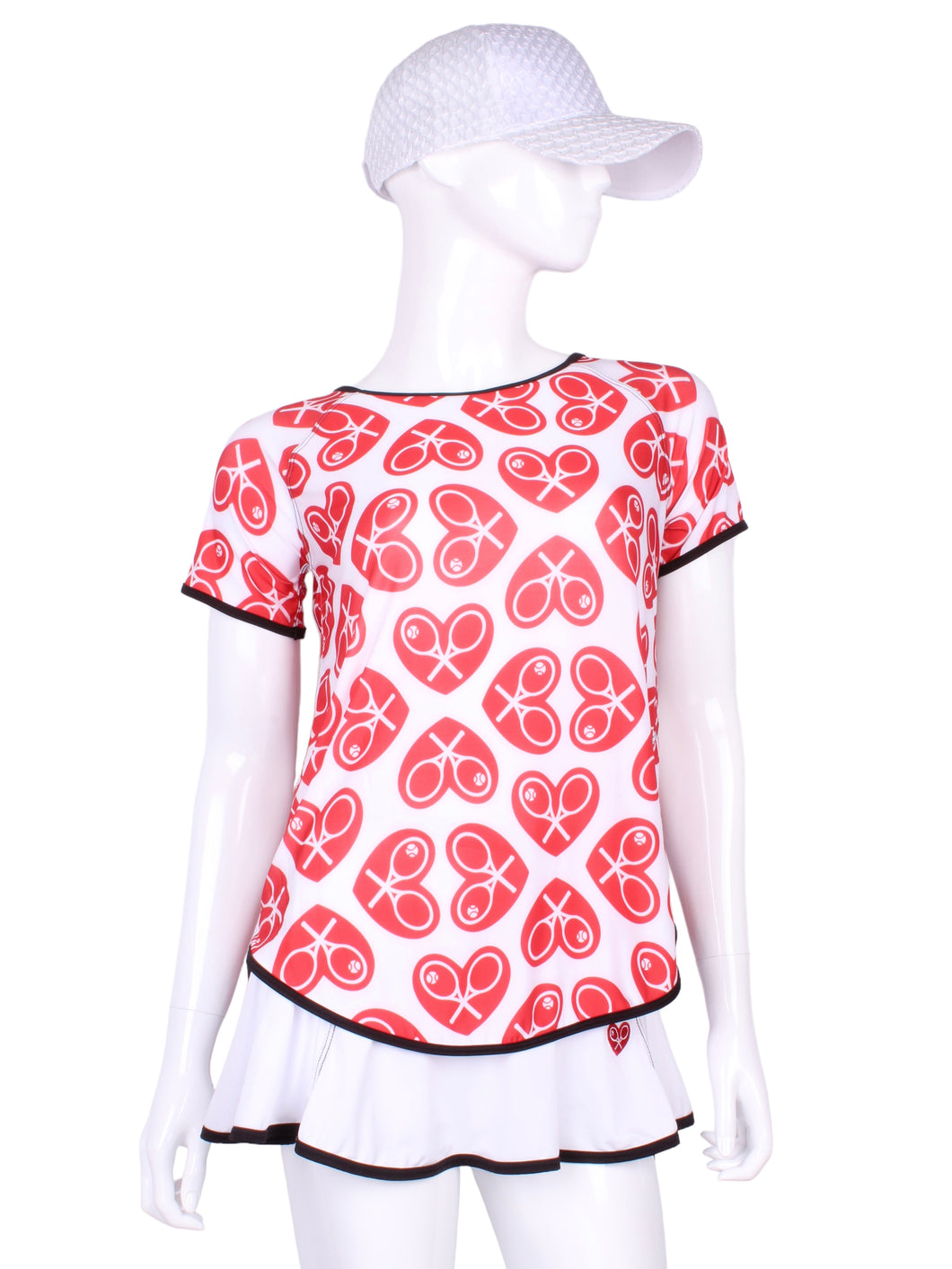 Tie Back Tee Short Sleeve North/South/East/West Heart - I LOVE MY DOUBLES PARTNER!!!