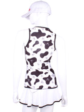 Load image into Gallery viewer, Straight Back Vee Tank Cow Print - I LOVE MY DOUBLES PARTNER!!!
