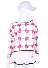 Load image into Gallery viewer, Long Sleeve Raspberry Red Hearts &amp; Net - I LOVE MY DOUBLES PARTNER!!!
