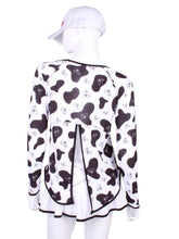 Load image into Gallery viewer, Tie Back Tee Long Sleeve Cow Print - I LOVE MY DOUBLES PARTNER!!!
