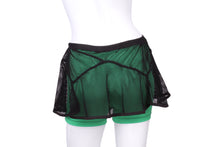 Load image into Gallery viewer, Fishnet Triangle over Coloured Shorties - I LOVE MY DOUBLES PARTNER!!!
