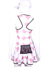 Load image into Gallery viewer, V1 Pink Hearts &amp; Net Sandra Dee Court To Cocktails Tennis Dress - I LOVE MY DOUBLES PARTNER!!!
