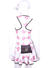 Load image into Gallery viewer, V1 Raspberry Red Hearts &amp; Net Sandra Dee Court To Cocktails Tennis Dress - I LOVE MY DOUBLES PARTNER!!!
